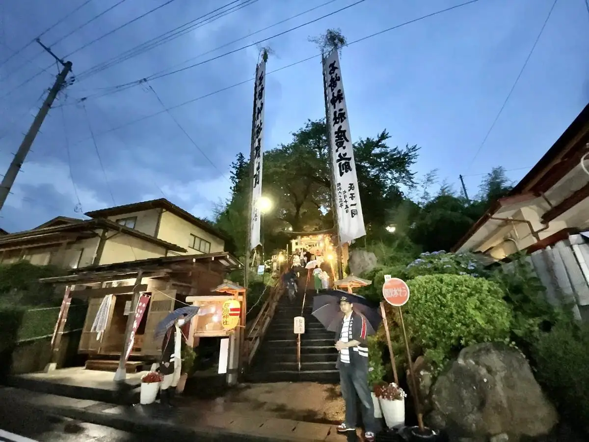 夜の神社 = 2023年7月15日 石崎神社前