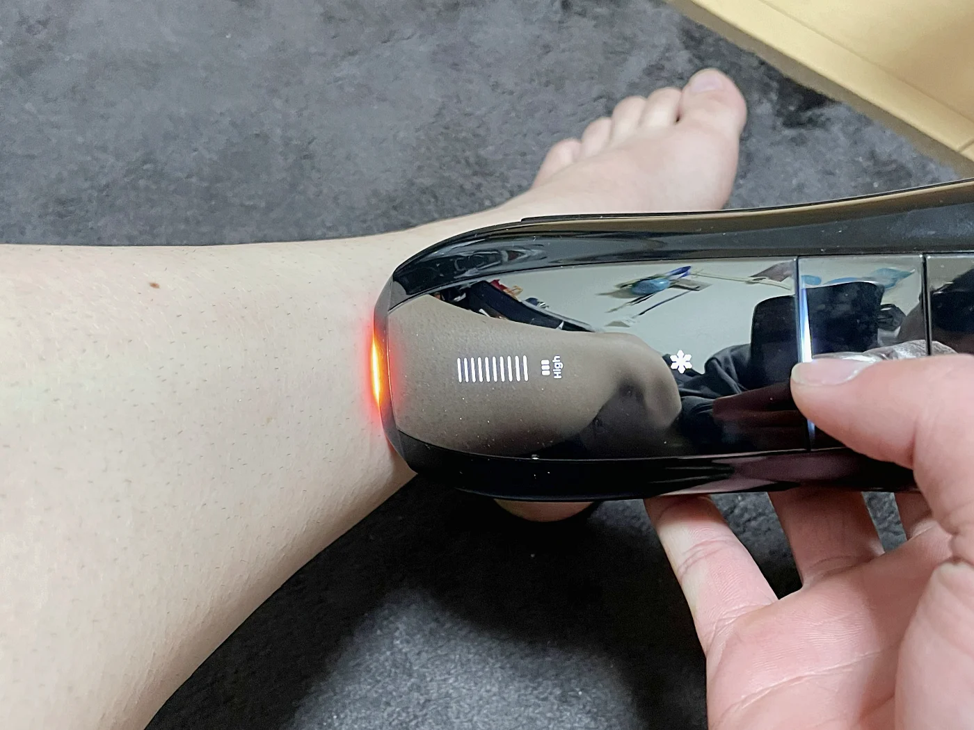 Highモードで照射！